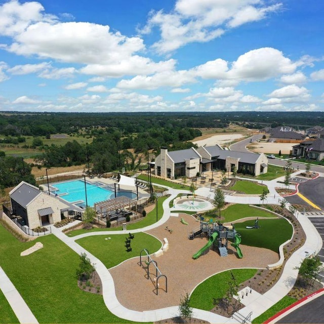 305 Golden Sage Ave, Georgetown, TX 78633 - bird's eye view of a pool