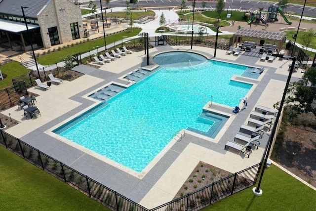 305 Golden Sage Ave, Georgetown, TX 78633 - community pool with a patio area and a pergola