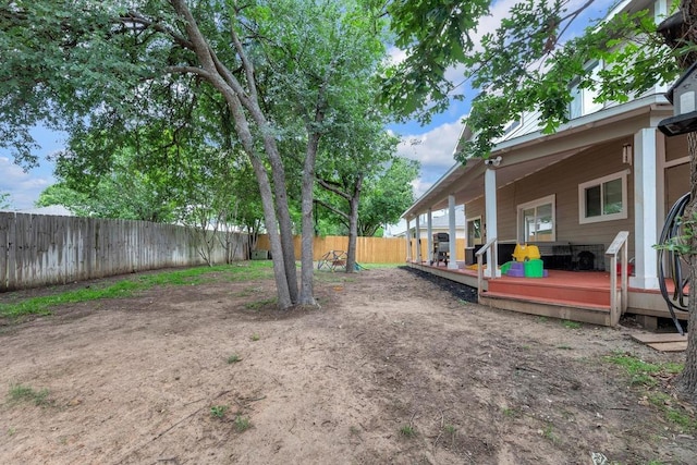 3400 Settlement Dr, Round Rock, TX 78665 - fenced backyard with a wooden deck