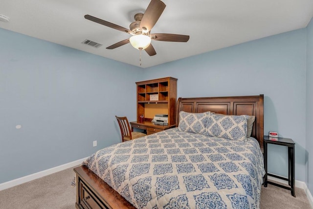 3400 Settlement Dr, Round Rock, TX 78665 - bedroom featuring light colored carpet, baseboards, and a ceiling fan