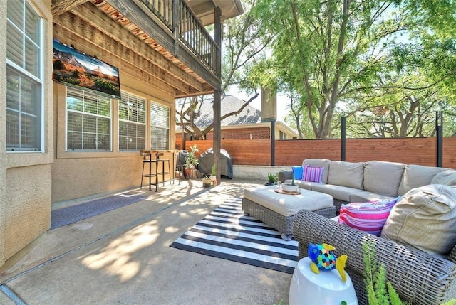 11805 Lake Stone Dr, Austin, TX 78738 - fenced backyard featuring an outdoor hangout area and a patio