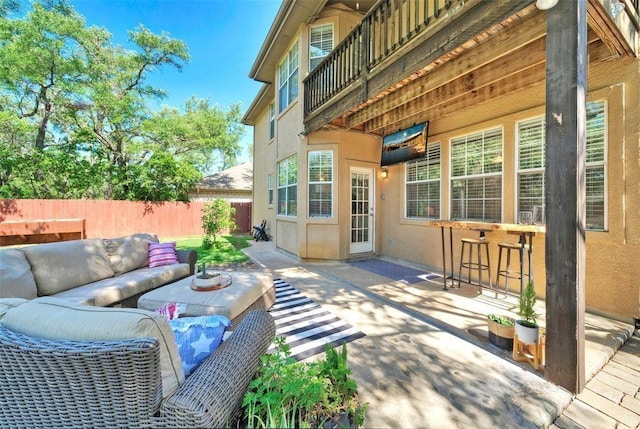 11805 Lake Stone Dr, Austin, TX 78738 - view of patio / terrace featuring outdoor lounge area and a balcony