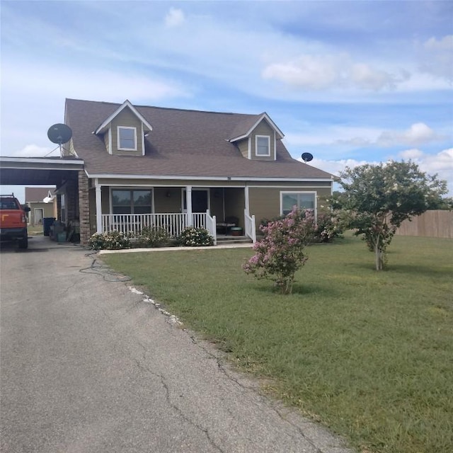 163 Buckeye, Seguin, TX 78155 - view of front of property featuring a porch, asphalt driveway, and an attached carport