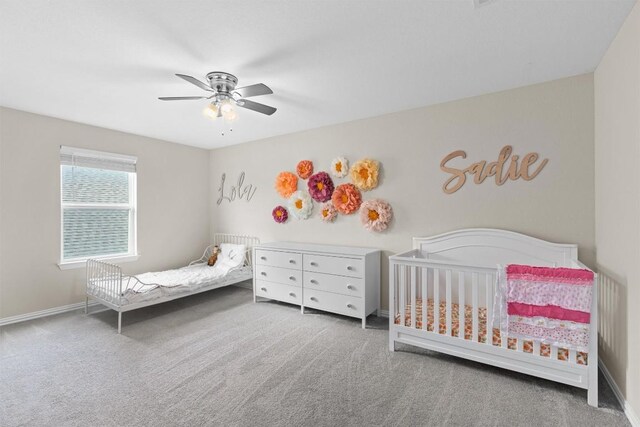 8058 Arezzo Dr, Round Rock, TX 78665 - carpeted bedroom featuring a ceiling fan and baseboards