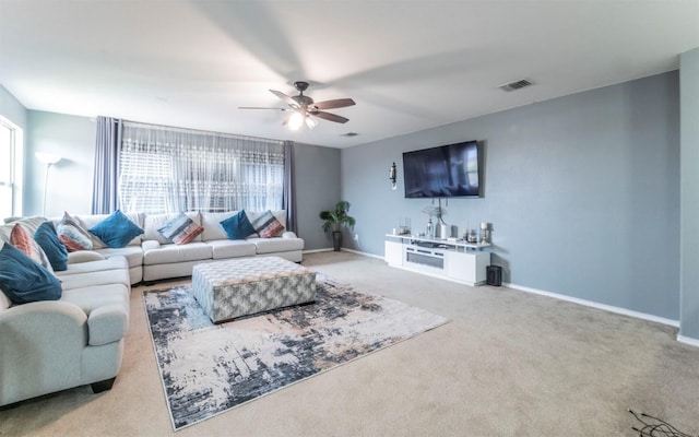 316 Carrington St, Hutto, TX 78634 - living area featuring ceiling fan and carpet