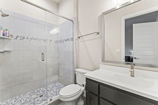 321 Cumberland Cv, Georgetown, TX 78628 - full bath with a shower stall, toilet, and vanity
