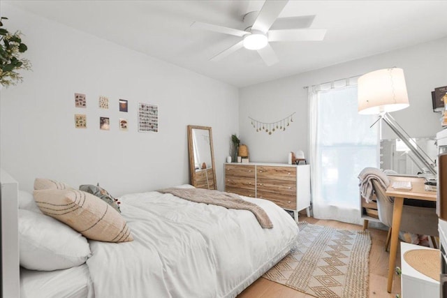 2312 Aldford Dr, Austin, TX 78745 - bedroom featuring light wood-style floors and a ceiling fan