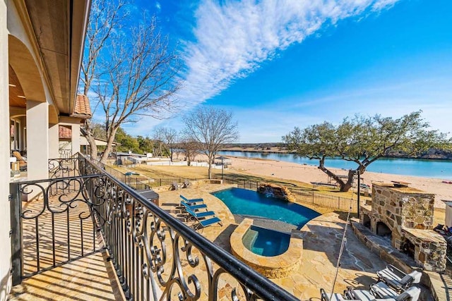 3500 River Oaks Dr, Kingsland, TX 78639 - balcony featuring a water view and view of pool