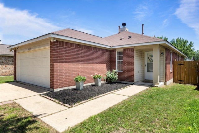 21223 Byerly Turk Dr, Pflugerville, TX 78660 - single story home with brick siding, an attached garage, driveway, and a chimney
