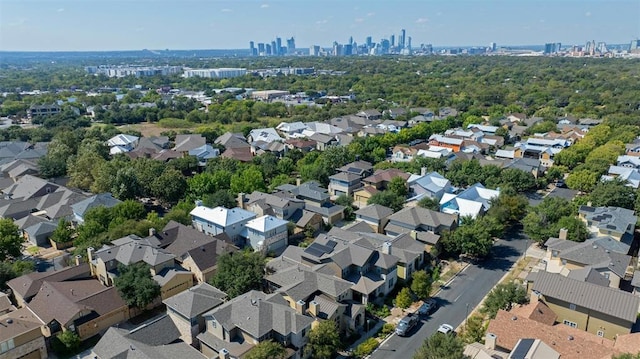 3813 Tilley St, Austin, TX 78723 - aerial overview of property's location with city skyline