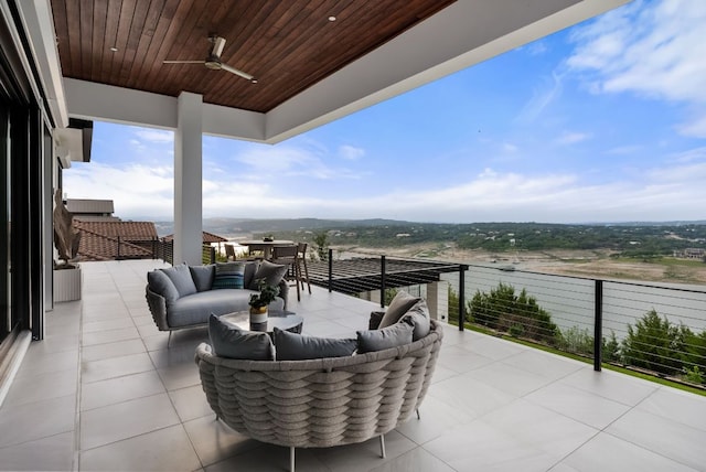 912 Watercliffe, Lago Vista, TX 78645 - balcony featuring an outdoor hangout area and ceiling fan