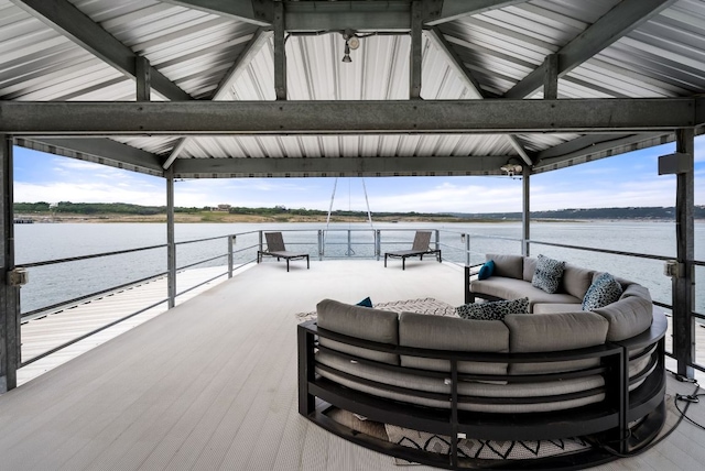 912 Watercliffe, Lago Vista, TX 78645 - dock area featuring an outdoor hangout area, a gazebo, and a water view