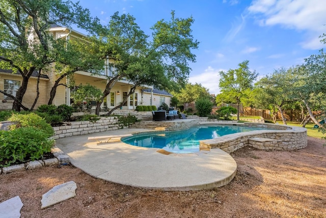 8909 Gallant Fox Rd, Austin, TX 78737 - swimming pool featuring a patio area and a fenced backyard