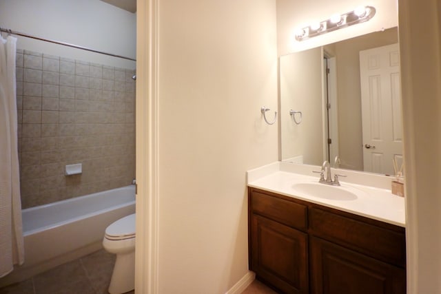 2702 Quiet Moon Trl, Cedar Park, TX 78613 - bathroom featuring vanity, tile patterned floors, and shower / bath combo