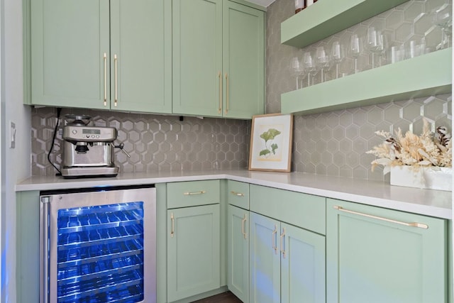 13213 Meridian Park Blvd, Austin, TX 78739 - bar area featuring wine cooler and tasteful backsplash