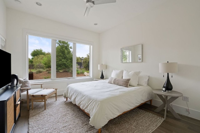 13213 Meridian Park Blvd, Austin, TX 78739 - bedroom with multiple windows, baseboards, wood finished floors, and recessed lighting