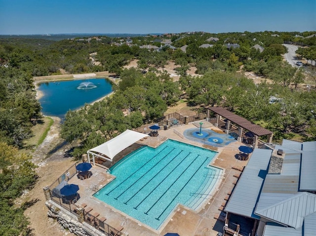 12207 Carlsbad Dr, Austin, TX 78738 - community pool with a water view and a patio