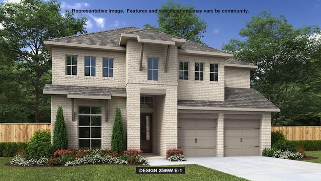 1121 Scenic Green Loop, Georgetown, TX 78628 - view of front of home featuring concrete driveway, brick siding, and an attached garage
