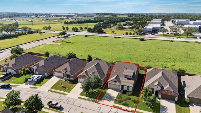 1716 Elaina Loop, Leander, TX 78641 - aerial perspective of suburban area featuring property parcel outlined