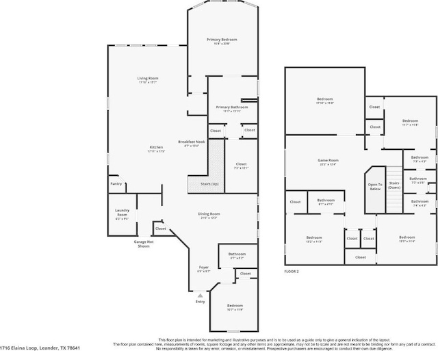 1716 Elaina Loop, Leander, TX 78641 - floor plan / room layout