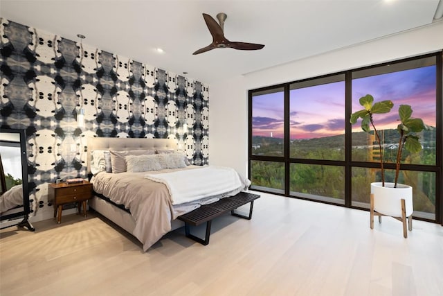 4202 Serene Hills Dr, Austin, TX 78738 - bedroom with wood finished floors, recessed lighting, and a ceiling fan