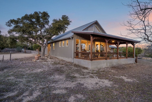 105 Valley View Trl, Comfort, TX 78013 - view of back of house at dusk