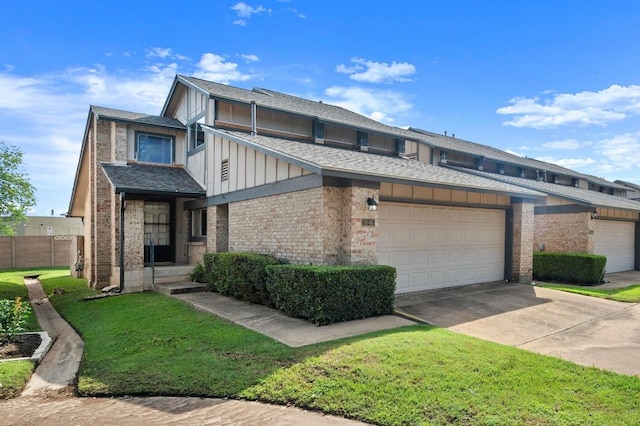 1046 Verbena Dr Unit 1474, Austin, TX 78750 - view of front facade featuring board and batten siding, brick siding, concrete driveway, and a shingled roof
