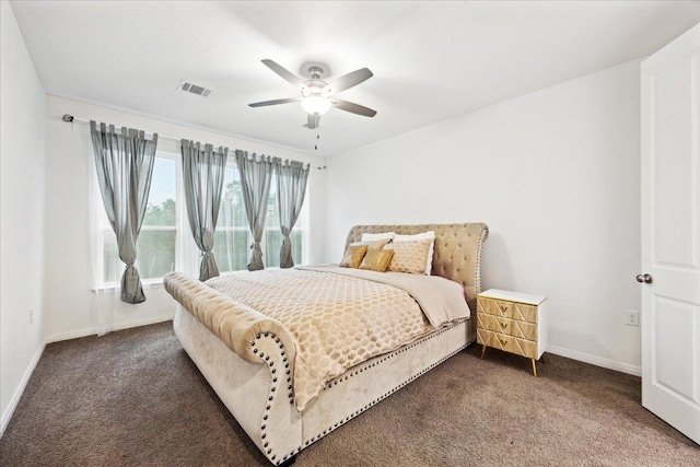 208 Carolina Jasmine Dr, San Marcos, TX 78666 - bedroom featuring carpet, baseboards, and ceiling fan