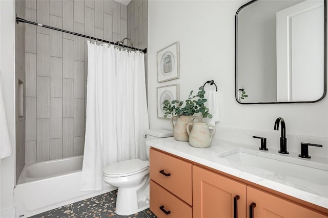 1809 Pasadena Dr, Austin, TX 78757 - full bathroom featuring vanity, toilet, and shower / bath combo