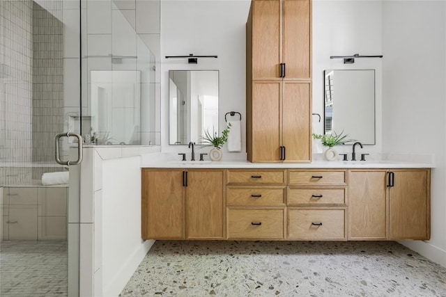 1809 Pasadena Dr, Austin, TX 78757 - bathroom with double vanity and a stall shower