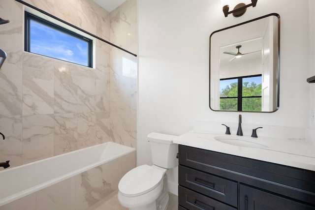 310 Apache Tears, Horseshoe Bay, TX 78657 - bathroom with healthy amount of natural light, vanity, toilet, and shower / tub combination