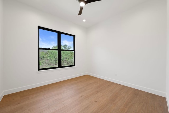 310 Apache Tears, Horseshoe Bay, TX 78657 - empty room featuring baseboards, light wood-style floors, ceiling fan, and recessed lighting