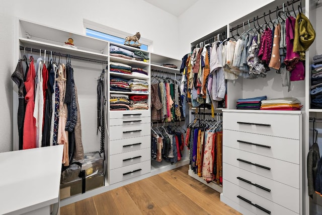 3417 Prairie Heights Dr, Leander, TX 78641 - walk in closet with wood finished floors