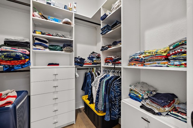 3417 Prairie Heights Dr, Leander, TX 78641 - walk in closet featuring wood finished floors