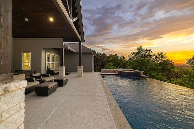 3417 Prairie Heights Dr, Leander, TX 78641 - view of pool with a patio area, outdoor lounge area, and a pool with connected hot tub