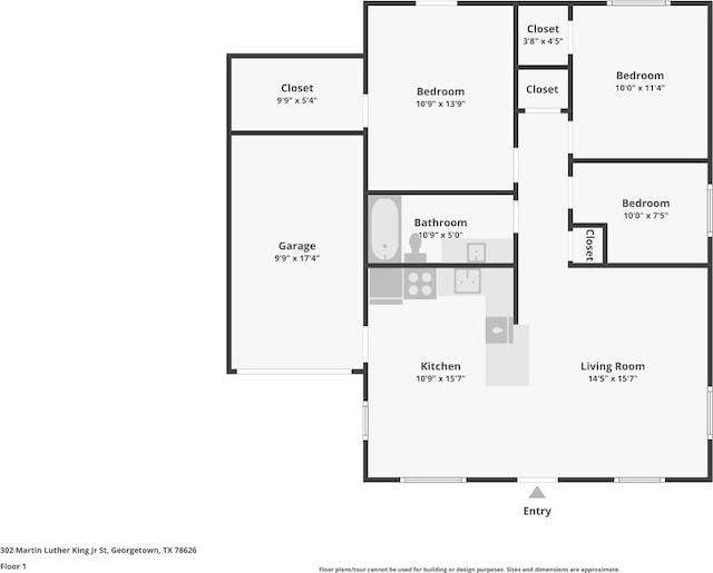 302 Martin Luther King St, Georgetown, TX 78626 - room layout
