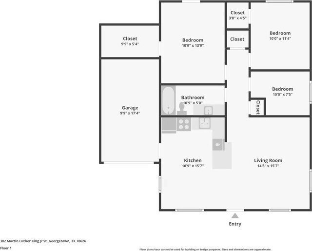 302 Martin Luther King St, Georgetown, TX 78626 - view of floor plan / room layout