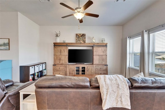 131 Mount Ellen St, Hutto, TX 78634 - living area with ceiling fan