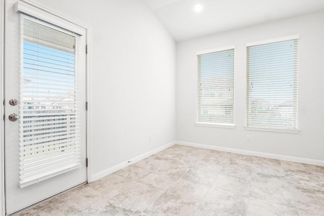 19201 Quebrada Dr, Pflugerville, TX 78660 - unfurnished room featuring vaulted ceiling and recessed lighting