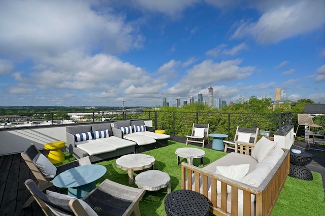 2002 E 8th St, Austin, TX 78702 - view of patio / terrace featuring an outdoor living space and a view of skyline