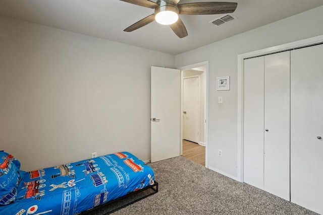 12308 Wycliff Ln, Austin, TX 78727 - unfurnished bedroom featuring carpet flooring, ceiling fan, and a closet