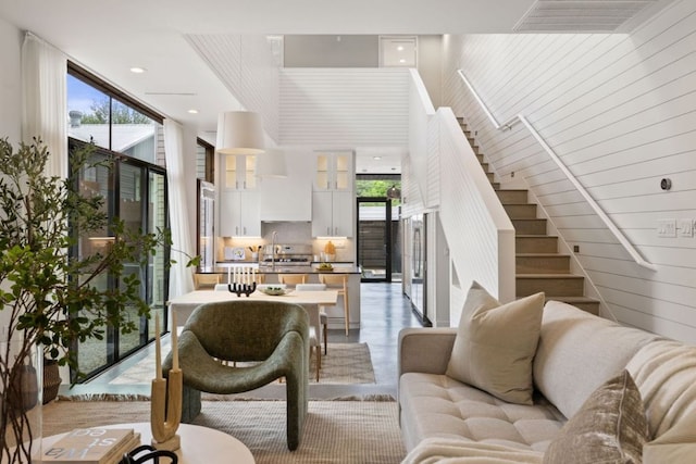 607 Terrell Hill Dr Unit B, Austin, TX 78704 - living room featuring plenty of natural light and stairway