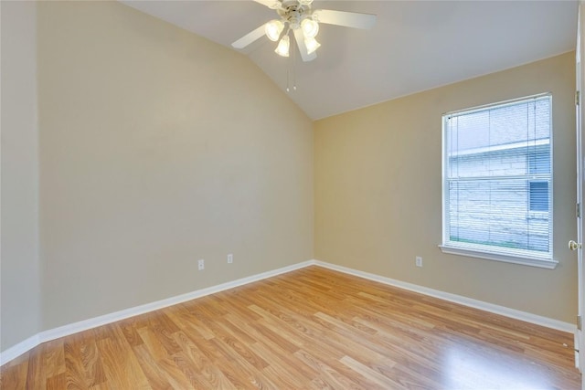 1012 Klondike Loop, Round Rock, TX 78665 - empty room featuring ceiling fan, light wood-style flooring, and vaulted ceiling