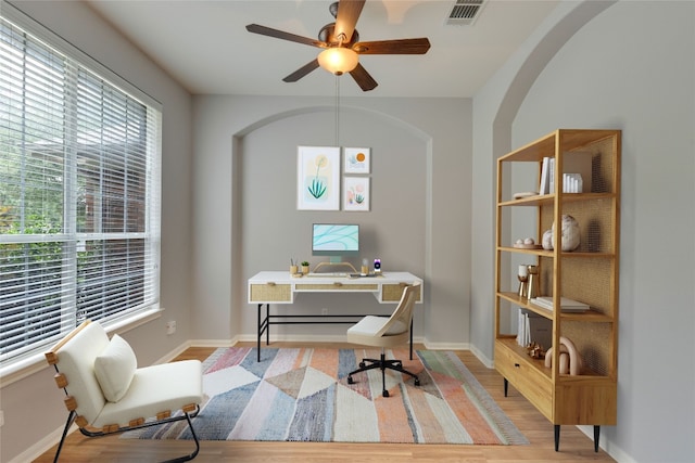 1012 Klondike Loop, Round Rock, TX 78665 - office space with ceiling fan and wood finished floors