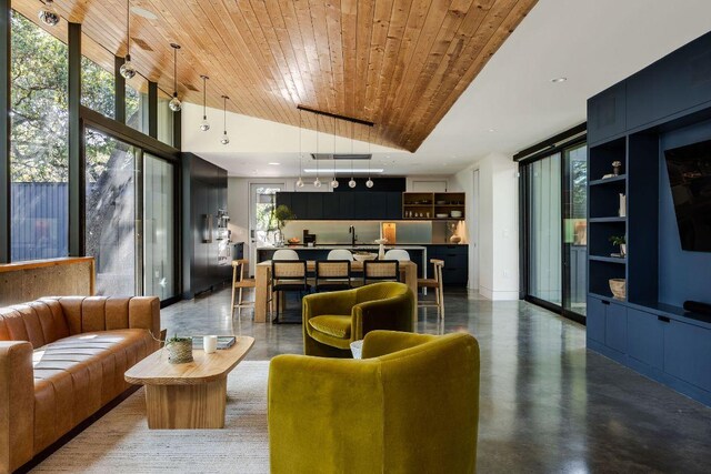 1811 Brackenridge St, Austin, TX 78704 - common area featuring wood ceiling and a sink