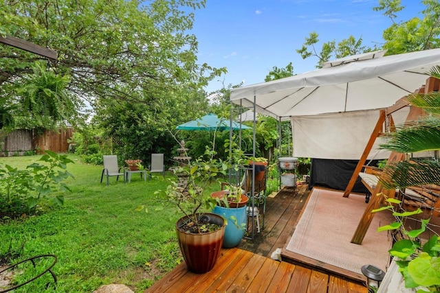 8017 Gault St, Austin, TX 78757 - view of yard with a wooden deck