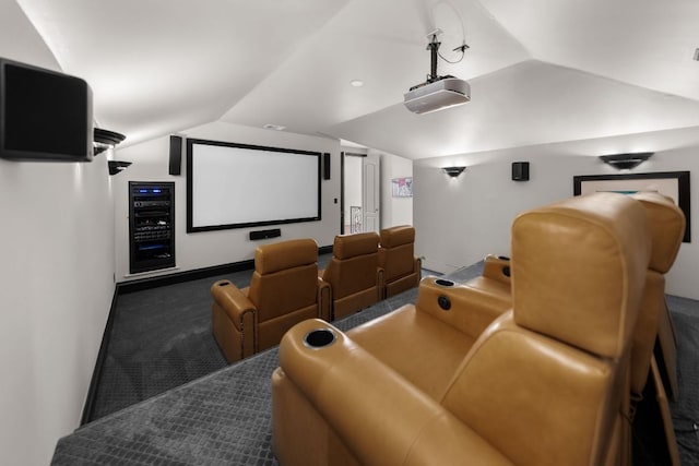 401 Brooks Hollow Rd, Lakeway, TX 78734 - carpeted home theater with lofted ceiling