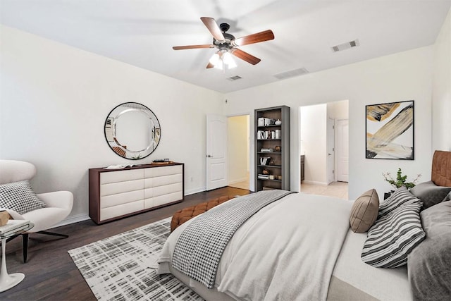199 Limestone Trl, Austin, TX 78737 - bedroom with wood finished floors and ceiling fan