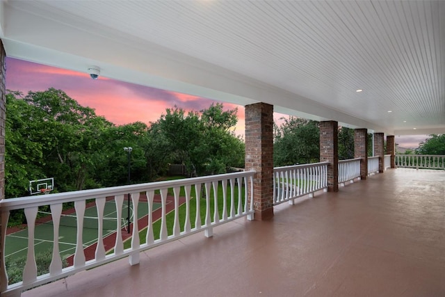 12 Hedge Ln, Austin, TX 78746 - view of patio terrace at dusk