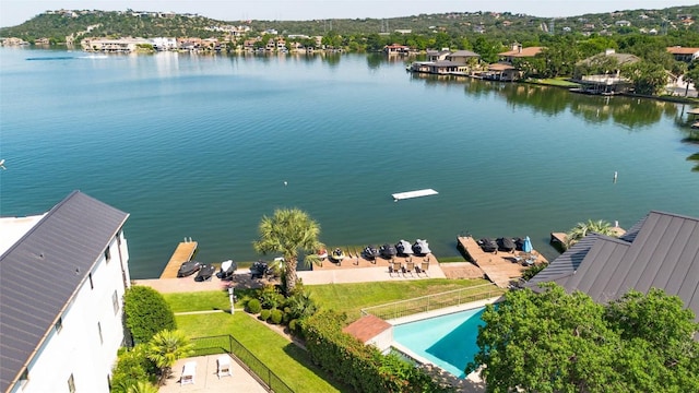 104 Cove E Unit 103, Horseshoe Bay, TX 78657 - bird's eye view of a large body of water and a pool